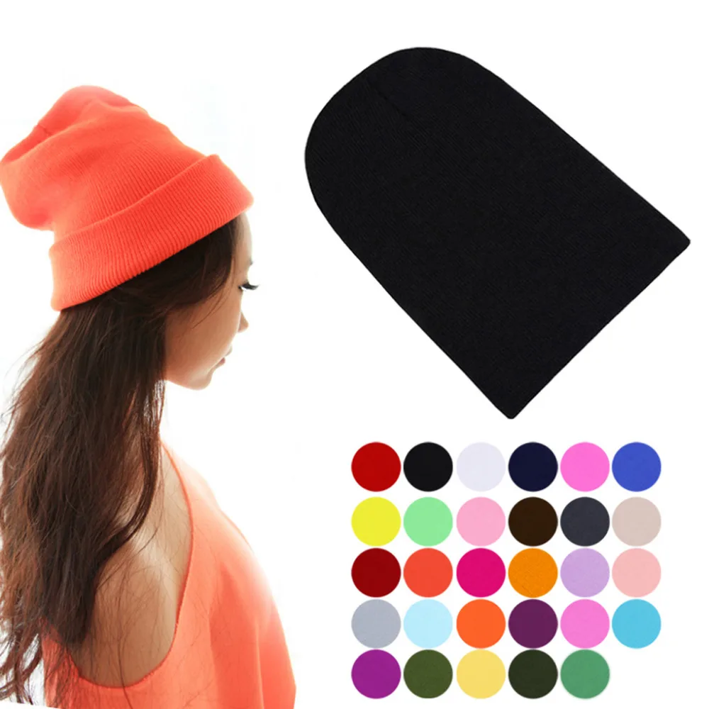 29 colors 2016 winter warm hat font b Women b font Men Wool Tabby Elastic Beanie