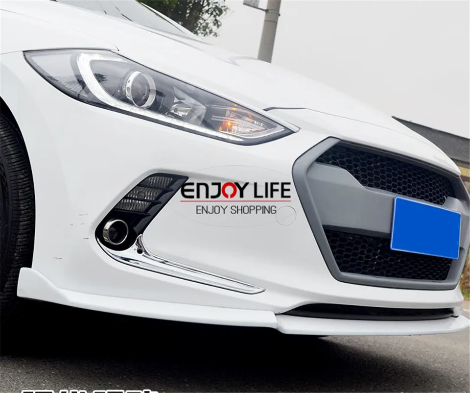 

2pcs ABS Chrome Front Fog Light Eyebrow Eyelid Eyeline Cover Trim Sticker For Hyundai Elantra AD Avante 2016