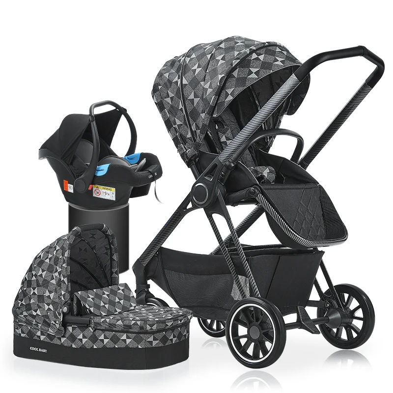 Trend  Coolbaby stroller high landscape stroller can sit reclining two-way lightweight baby stroller 