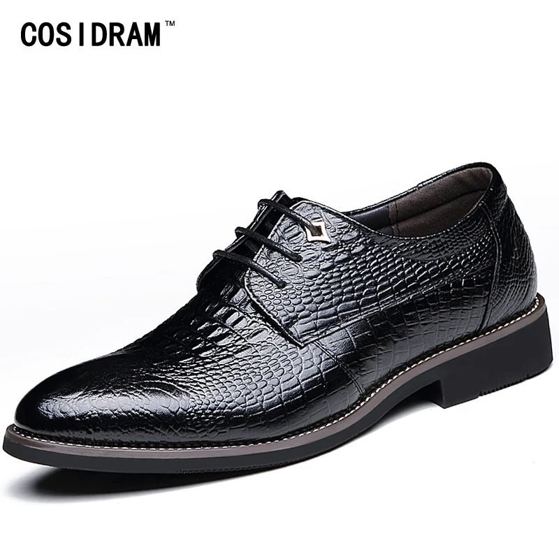 

COSIDRAM Luxury Formal Shoes 2018 Men Dress Shoes Pointed Toe Business Wedding Shoes For Male Genuine Leather Oxfords BRM-935