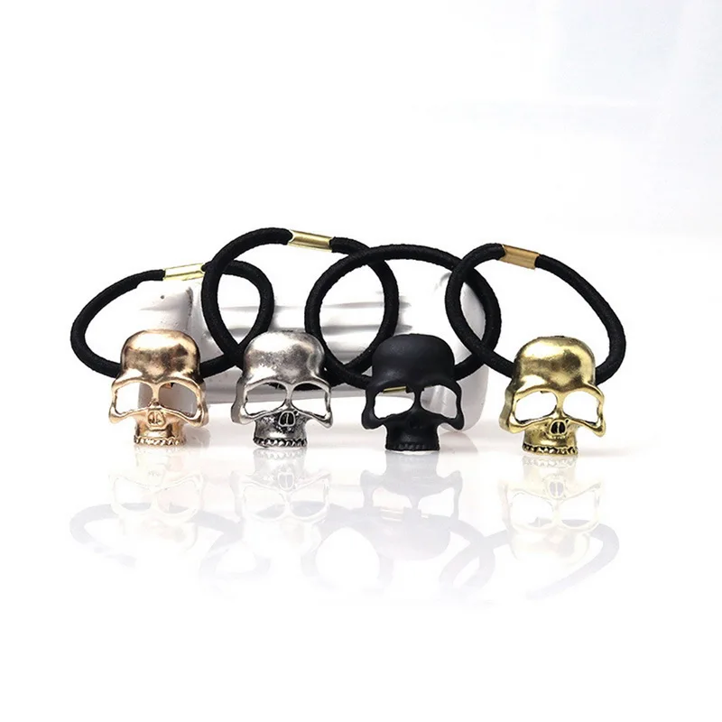 

Personality Raven Skull Skeleton Scrunchie Ponytail Hair Rope Hair Band Gothic Punk Metal Style Hair Tie For Women Hair Ornament