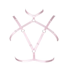 Женский розовый бюстгальтер на бретельках, укороченный топ, ремень для бондажа тела в стиле панк, готика, на бретельках, нижнее белье размера плюс, нагрудные ремни для ночных клубов, свадебная одежда