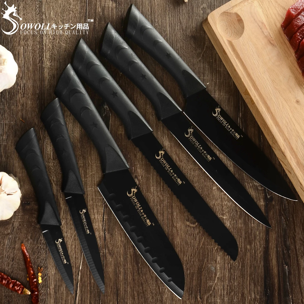 SOWOLL набор кухонных ножей из нержавеющей стали 7 "Santoku 8" нож шеф повара