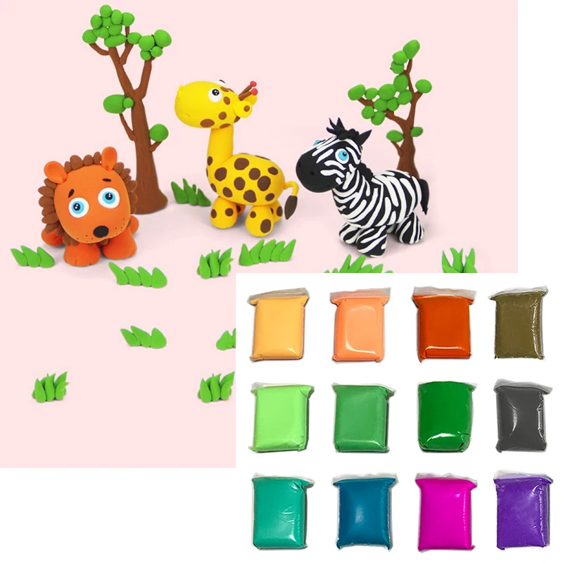 

Light Clay Air Dry Polymer Plasticine Modelling Clay Super Light DIY Soft Creative Handgum Educational Toys 36 Color 13G/1bag
