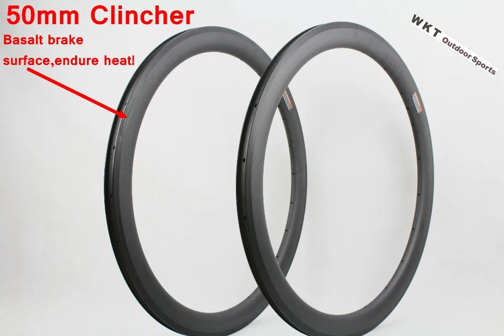 

High quality!!! 700c road bike 50mm carbon rim,25 Width light carbon clincher rim,holes can be custom made