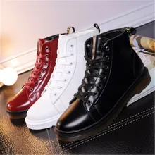 

MYNEYGRE 2018 Unisex Leather Boots Fashion Winter Autumn Casual Ankle Boots Warm Couple Snow Boots Motorcycle Martin Boots