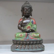 Xd 003181 " Тибет Перегородчатые бронза Красный Зеленый Синий 3 цвета ряса Амитаюс Будда