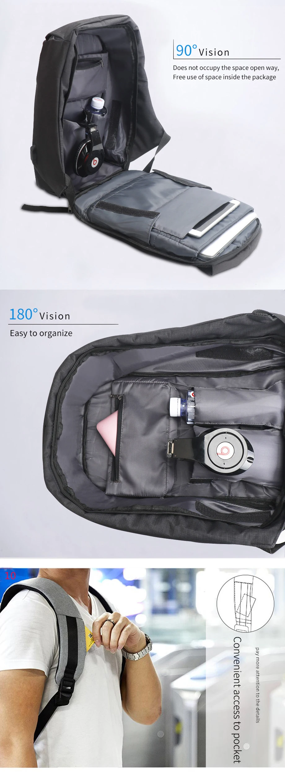 Shellnail водонепроницаемая сумка для ноутбука, рюкзак для путешествий, многофункциональная Противоугонная сумка для мужчин, рюкзак для ПК, usb зарядка для Macbook IPAD