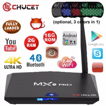MX9 Pro Android 7.1 TV Box RK3328 Quad Core 64Bit 2G 16G H.265 UHD 4K VP9 HDR 3D Mini PC WiFi Bluetooth 4.0 Smart tv box PK X96
