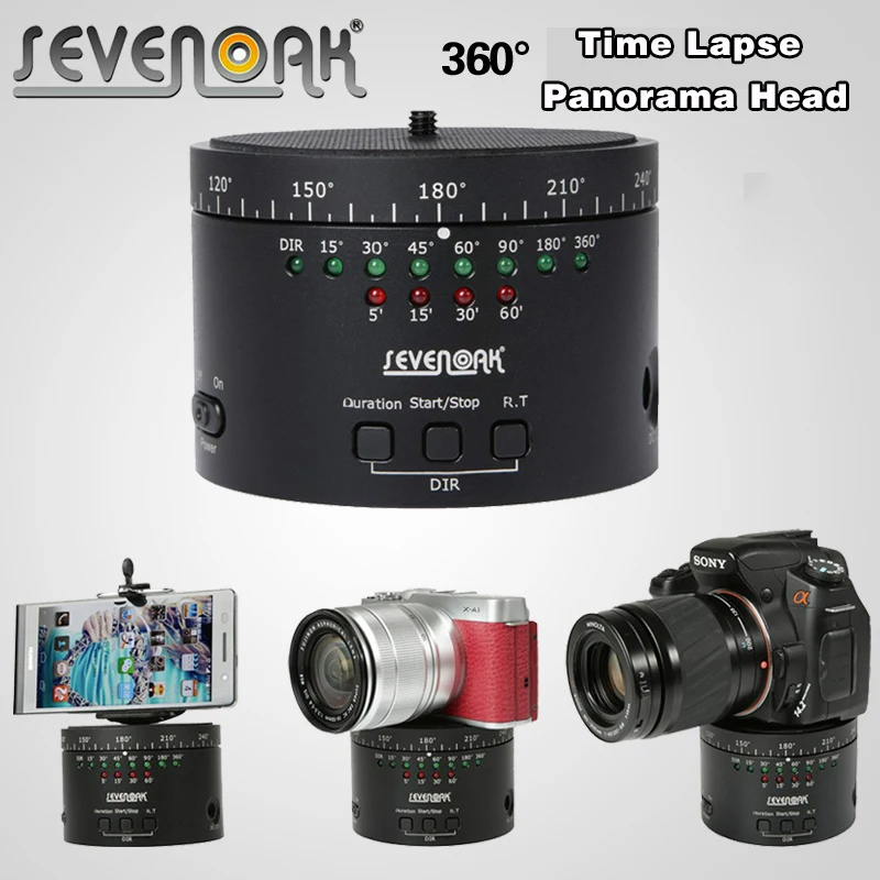 

SEVENOAK SK-EBH01 Pro 360 Degree Swivel Panning Rotating Time Lapse Tripod Ball Head for GoPro for iPhone Sony A7ii A7s A7r NEX6