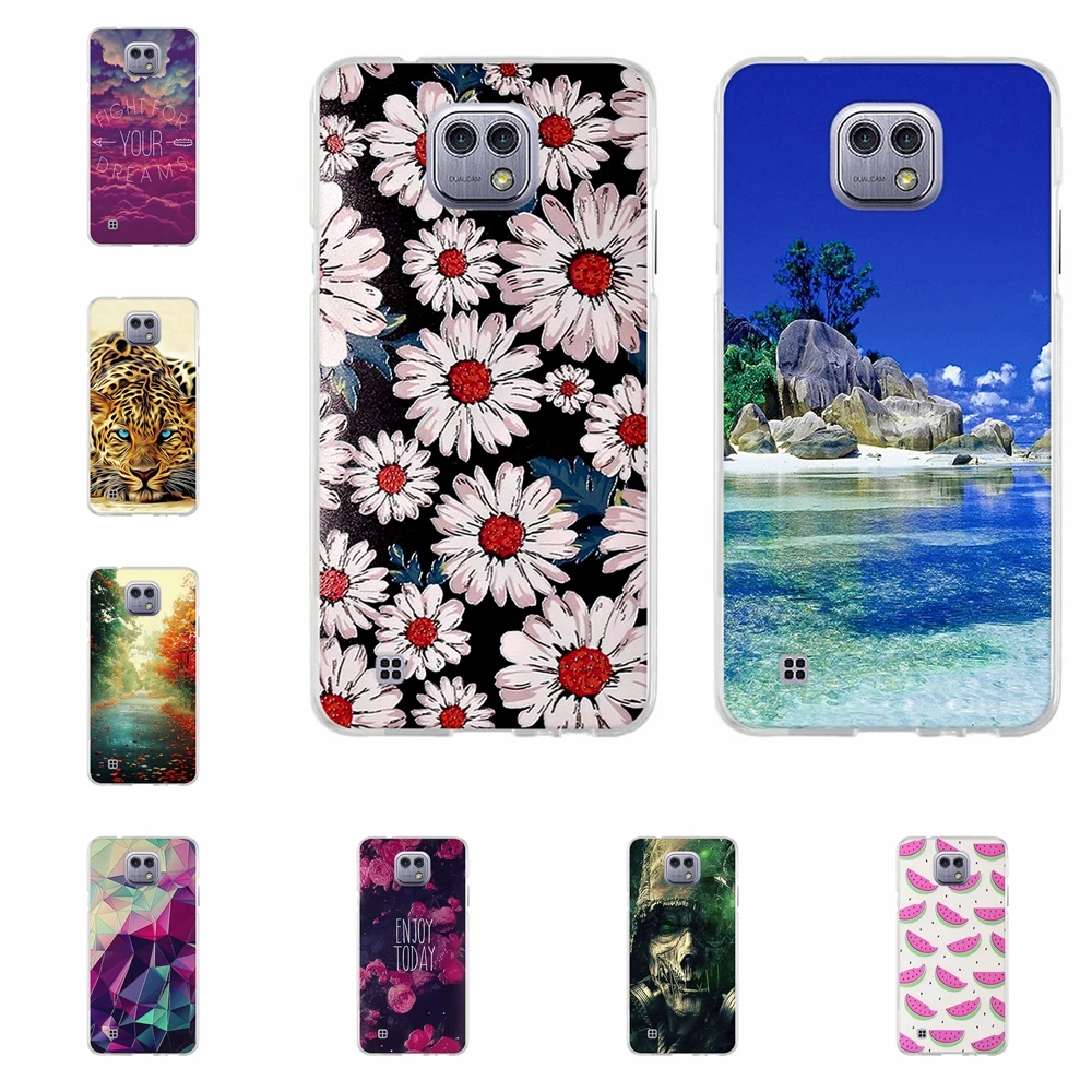

For LG X Cam K580 K580DS Phone Cover Soft TPU Silicone For LG X cam k580 Protective Case Rose Patterned For Lg x cam Shell Capa