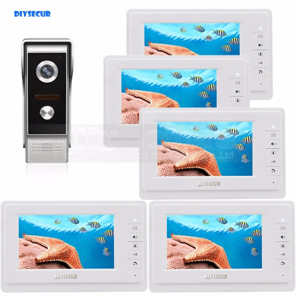 

DIYSECUR 7 inch TFT Color LCD Display Video Door Phone Video Intercom Doorbell 700TVLine HD IR Night Vision Camera 1V5