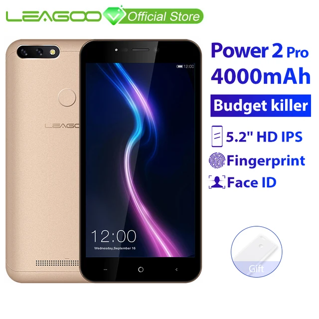 LEAGOO POWER 2 PRO 2 Гб ОЗУ 16 Гб ПЗУ мобильный телефон Android 8,1 5,2 "4000 мАч 8MP MT6739 четырехъядерный сканер отпечатков пальцев Лицо ID 4G смартфон