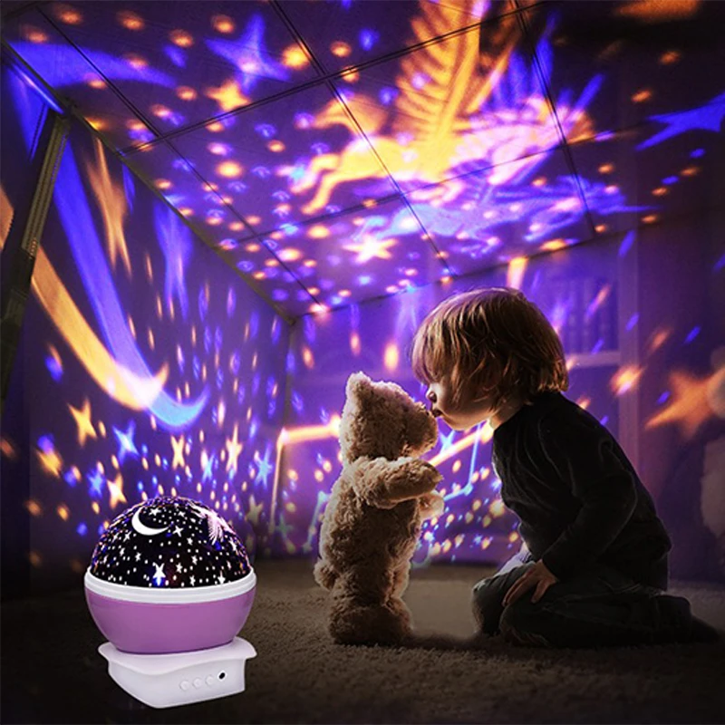 

Flash/Light up/Glow Party Rotating Starry Sky Projection Night Light USB Lamp Projector LED Table Lamp Rechargeable Night Light