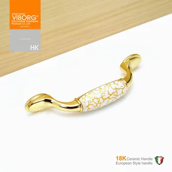 1 PC95mm VIBORG Luxury Ceramic European Kitchen Cabinet Cupboard Door Handle Pull Wardrobe Vanity Dresser Drawer Handles Pulls