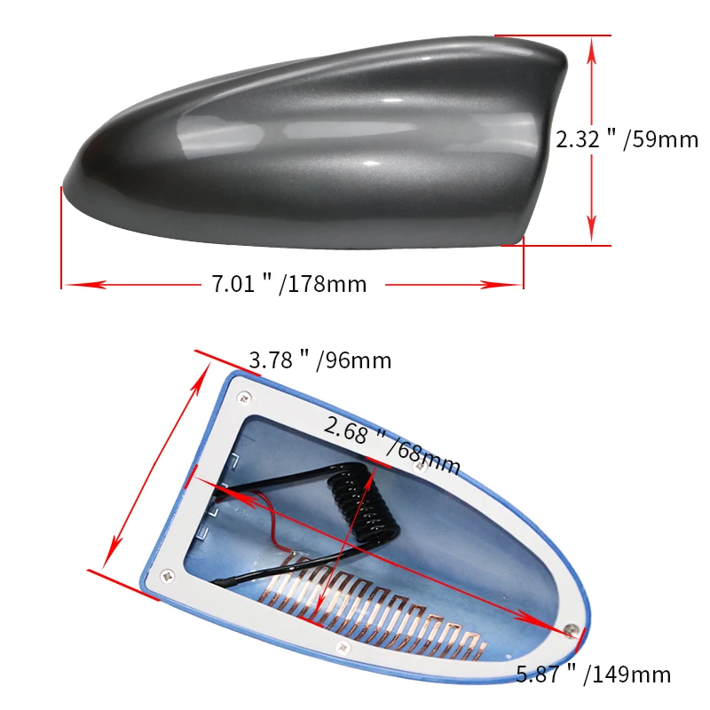 Jun cheng Автомобильные Антенны черный/белый/серебристый/красный/синий/золотой/серый акульих плавников антенна Супер авто радио сигнала антенны крыши украшения