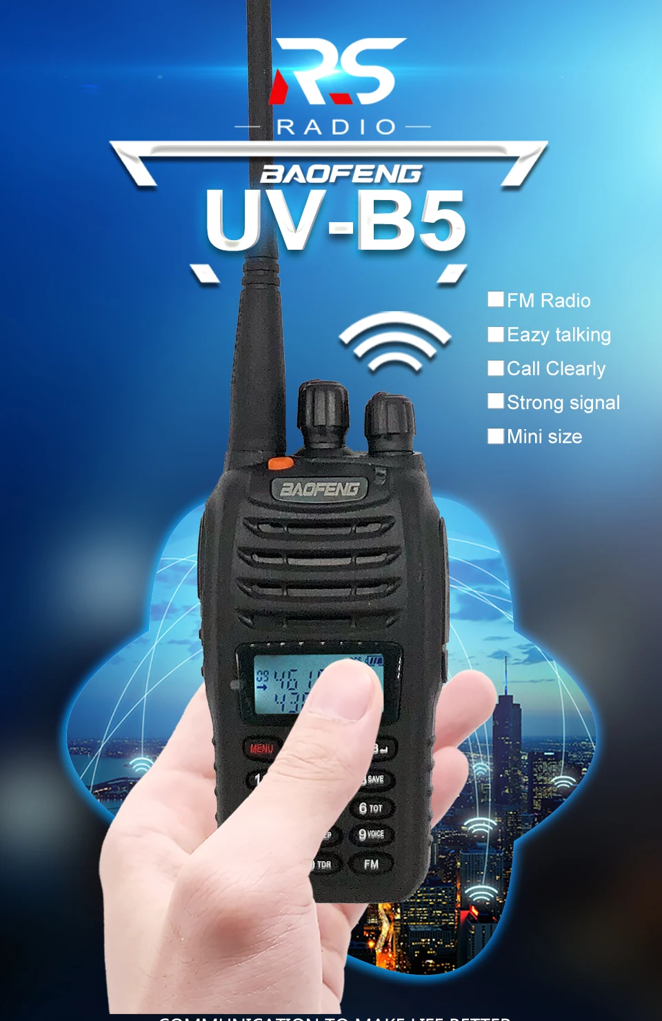 Baofeng UV-B5 рация Samll размер рация UHF VHF двухсторонняя радиостанция UVB5 HF SDR приемопередатчик FM VOX