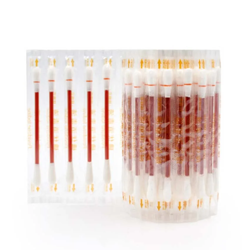 80 Pieces First aid kit iodine cotton stick iodine disinfected cotton