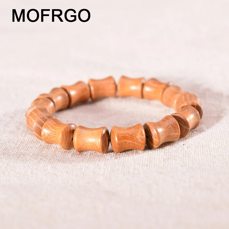 

Natural Gold Teak Bamboo Festival Beaded Elastic Bracelets Buddhist Rosary Meditation Prayer Yoga Wood Bracelet for Men Women