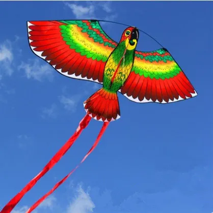 Новое поступление открытый Веселый спорт 43 дюймов воздушный змей «попугай»/птица летучие змеи с ручкой и леской для детей подарки хороший Летающий