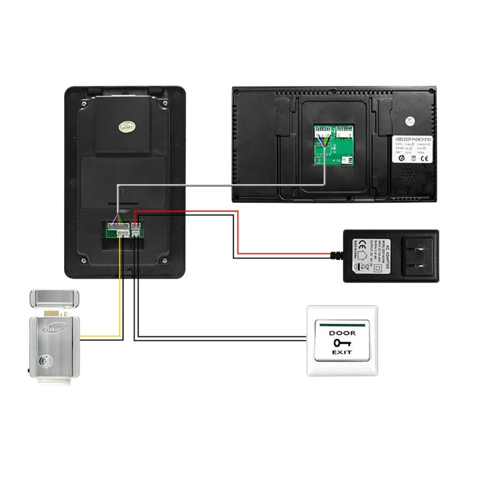 Хорошее качество 7 дюймов дверной звонок с RFID и пароль двери Система контроля доступа видео телефон 806FGID11