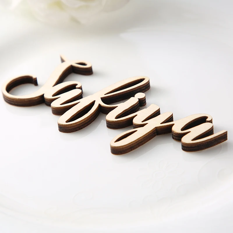 Wooden Place Cards Custom Party Wedding Personalized Names Guest Tags Table Decoration