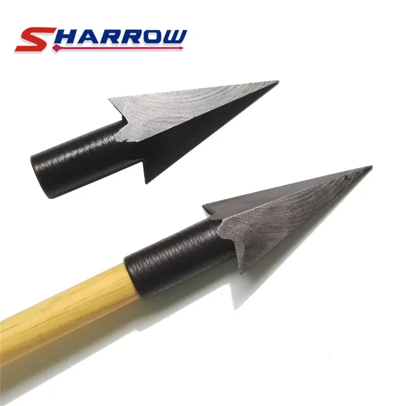 

6 Pcs Black Traditional Arrowheads Archery Arrow Tip for 8mm Arrow Shaft Hunting Shooting
