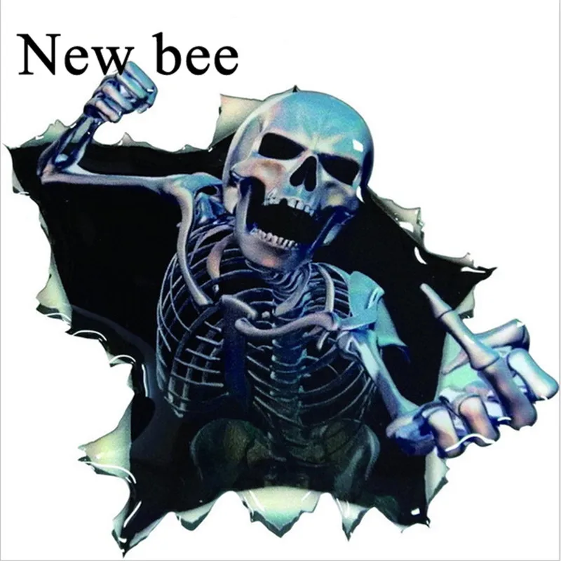 Виниловая наклейка на окно Newbee мотоциклетный шлем с черепом скелетом
