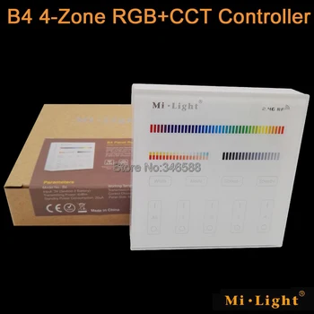 

Mi.Light B4 4-Zone RGB+CCT Smart Touch Panel Remote Controller Powerd by 3V (2*AAA Battery) Wall Mount 2.4G Wireless as FUT092