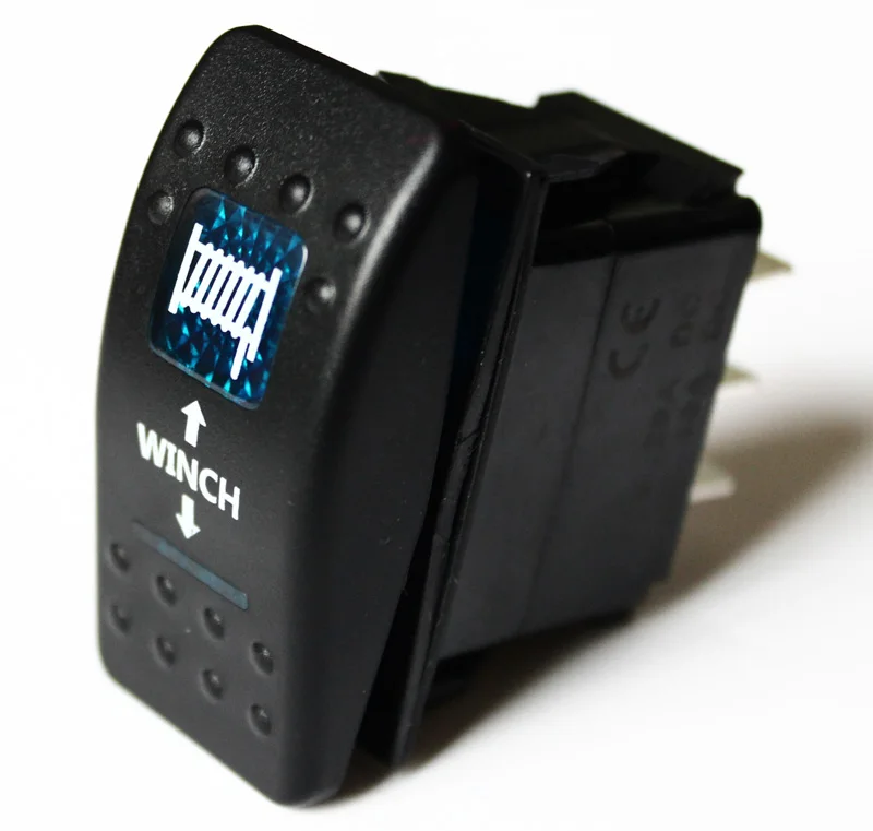 

12v/24v WINCH IN/OUT Momentary Rocker Switch (ON)OFF(ON) DPDT/7Pin Blue led