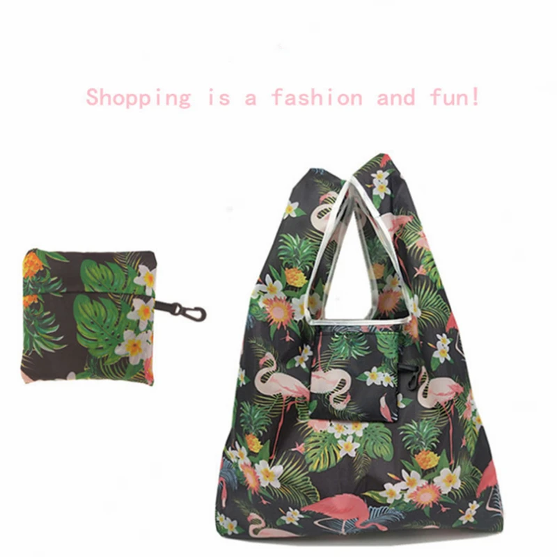 Hot Waterproof Reusable Shopping Bags Women Foldable Tote Bag Portable Cloth Eco Grocery Bag Folding Large Capacity Handbags