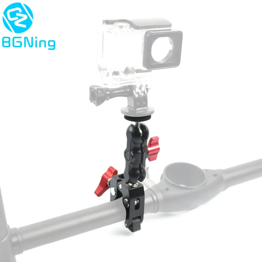 Aluminum DSLR Camera Magic Arm Dual 1/4'' Ball Head Mount Handlebar Super Clamp for Hotshoe Monitor Tripod Rig for Canon Nikon
