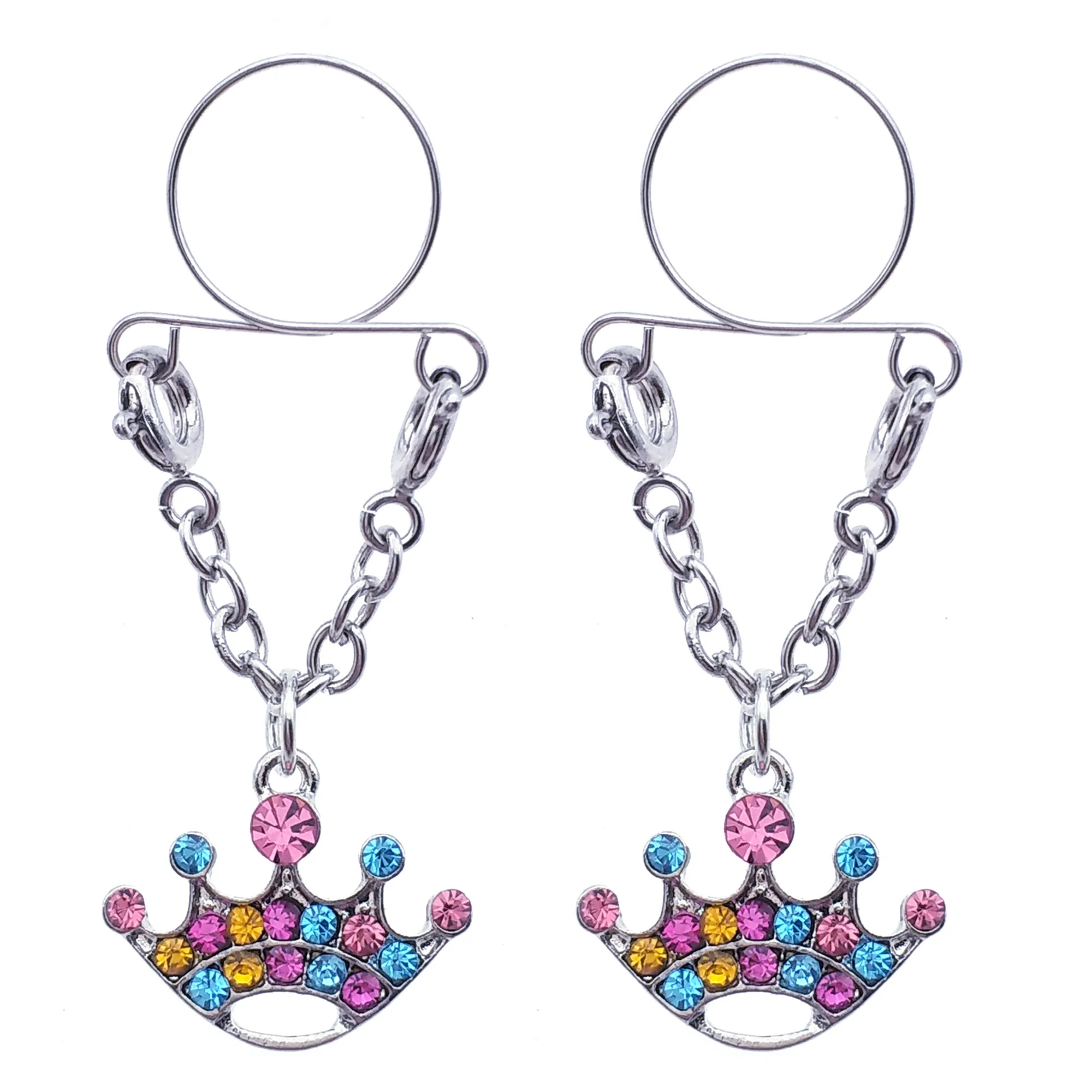 

Sexy Adjustable Non Pierced Cilp on Long Dangle Chain 2Pcs Fake Nipple Rings body piercing jewelry