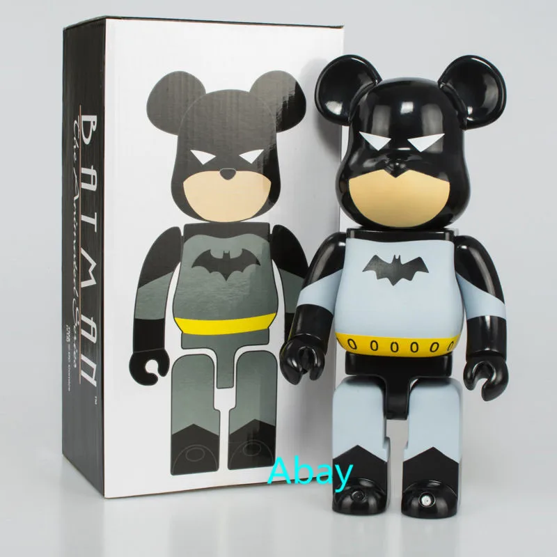 

2 Colors Bearbrick Graffiti Original Fake Be@rbrick BB bear Gloomy Cosplay BATMAN 400% Vinyl Action Figure Model Toy BOX 28CM D2