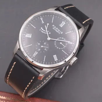 

Parnis 42mm Power Reserve watch black dial date parnis Automatic mechanical men watch PN604