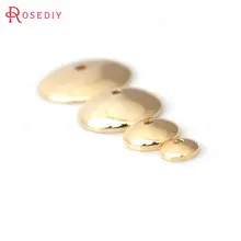 20 pçs 4mm 6mm 8mm 10mm 12mm 24k ouro cor chapeado latão brilhante contas tampas de alta qualidade diy jóias acessórios