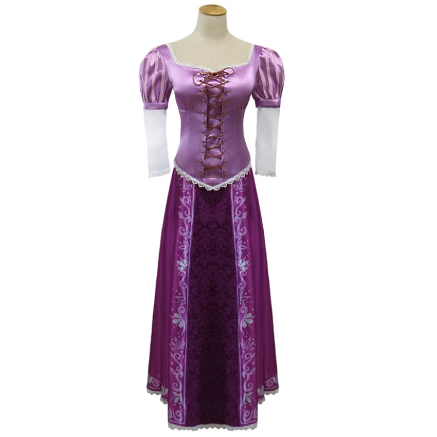 

Womens Adult Rapunzel Cosplay Costume Tangled Fancy Dress Halloween Cosplay Tangled Rapunzel Princess Costume Clothes for Girl