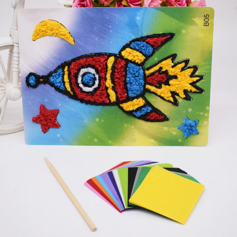 

DIY Crafts Material Toys For Children Kids Kindergarten Felt Paper Diy Rocket Handicraft For Girl Handmade Arts Gift Wholesale