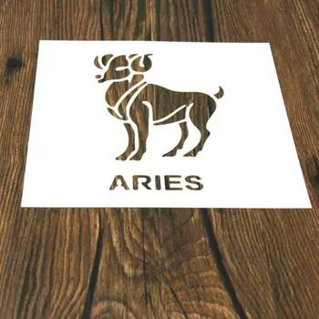 

1PCS Constellations Aries Shaped Reusable Stencil Airbrush Painting Art DIY Home Decoration book Album Crafts Cake Mold