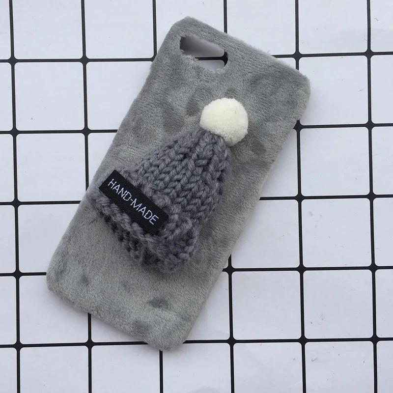 Cute Christmas Hat Plush Fluffy Case For iPhone 8 7 6S 6 Plus X Lovely Fur Phone Case Cover For iPhone 6 6S 7 8 Plus X Fundas (3)