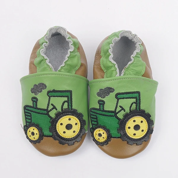 New Baby leather shoes boy cute tractor car shoes soft ...