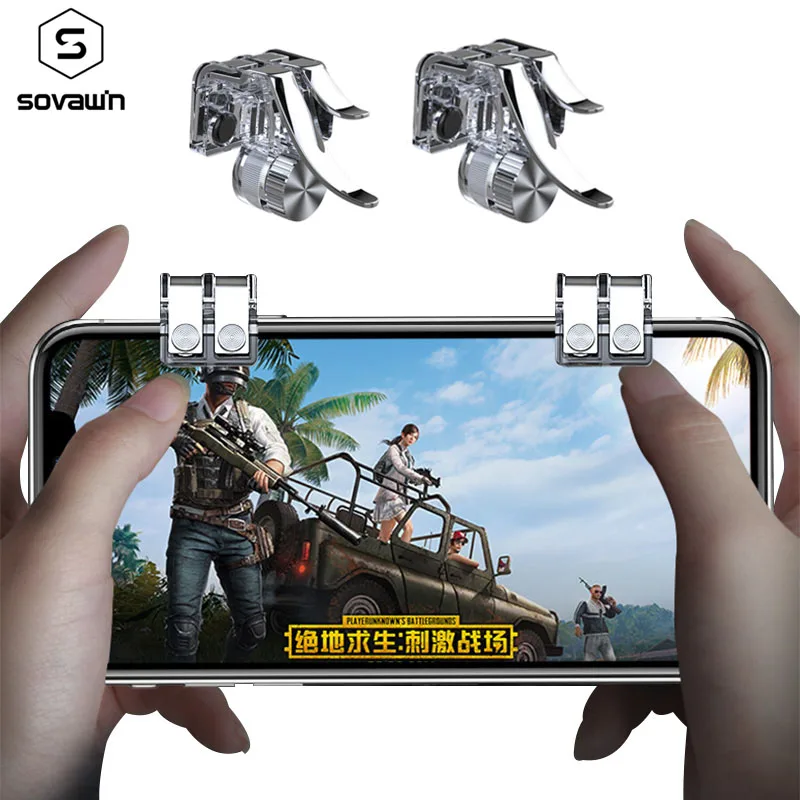 

Sovawin R11S Metal PUBG Mobile Controller Fire Button Aim Key Joystick Pubg Mobile Trigger Gamepad Gaming Shooter For SmartPhone