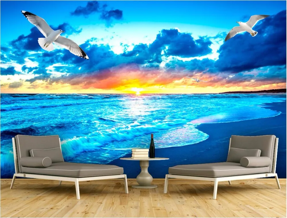 Custom Mural Photo 3d Room Wallpaper Sunrise Over The Sea Home Decor