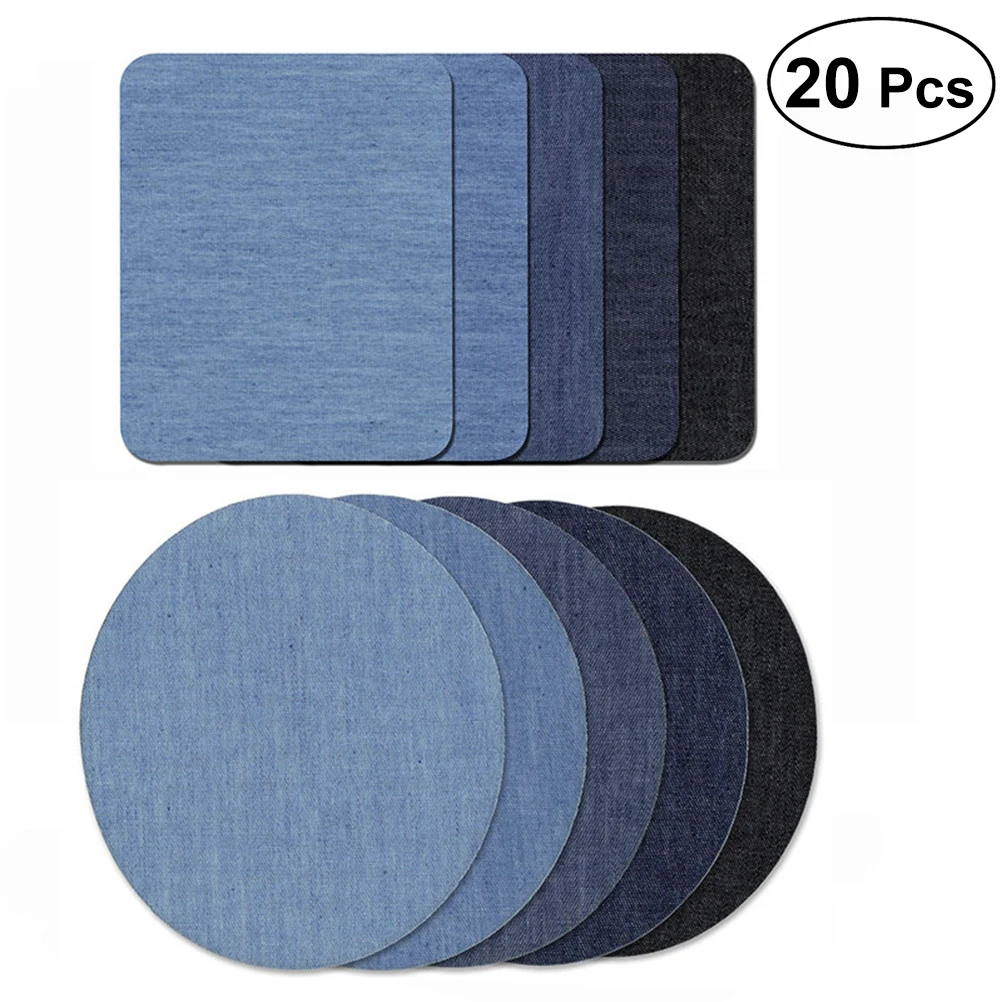 

20pcs Iron On Patches Elbows Shirt Knee Sweaters Repair Kit Denim Patches for Scarf Pants Clothes Hat Backpack