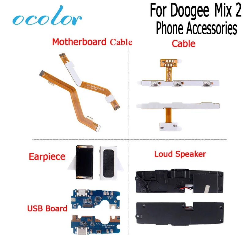 

ocolor For Doogee Mix 2 Motherboard FPC Cable Power Volume Flex Cable For Doogee Mix 2 Earpiece Loud Speaker Phone Accessories