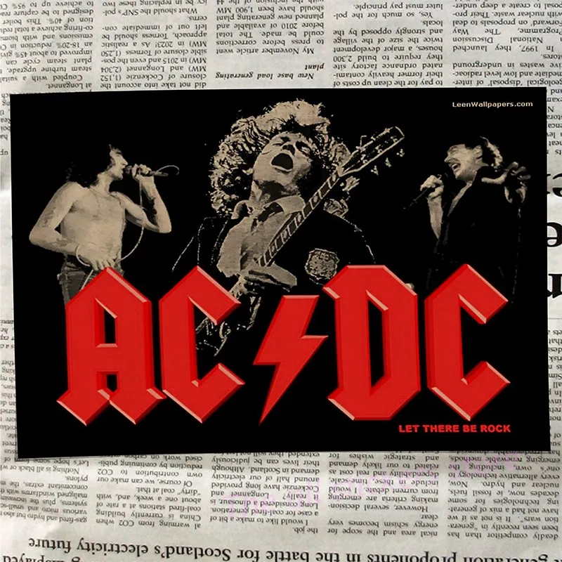 Плакат acdc. Австралийская/рок-группа ACDC/Malcolm/Angus. Крафт-бумага ВИНТАЖНЫЙ ПЛАКАТ винтажная Наклейка на стену/6001