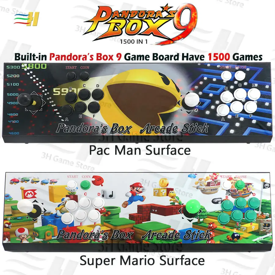  New 2 Players Pandora Box 9 Iron Console Built in 1500 in 1 Arcade Game Plug and play usb joystick 
