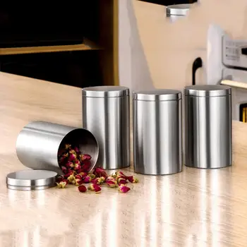 

Stainless Steel Car Cigarette Box Small Travel Jar Tea Canister Sealed Lid Storage Container