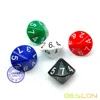 BESCON 5pcs Pack of D14 Dice Numbered 1 to 7 Twice - 14 Sides Dice Assorted Colors of 5 Set 1