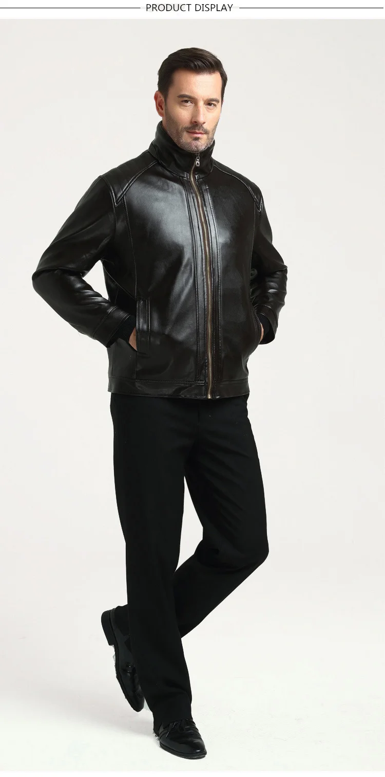 Black leather jacket men Thick liner PU Suede faux fur collar Male leather jackets coats Outerwear 2018 Winter